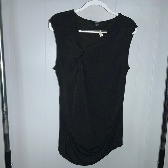 Ann Taylor asymmetrical twist neckline blouse ruched sides Sz XL new - Picture 1 of 6